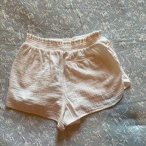 Aerie High Waist Cream Shorts large
